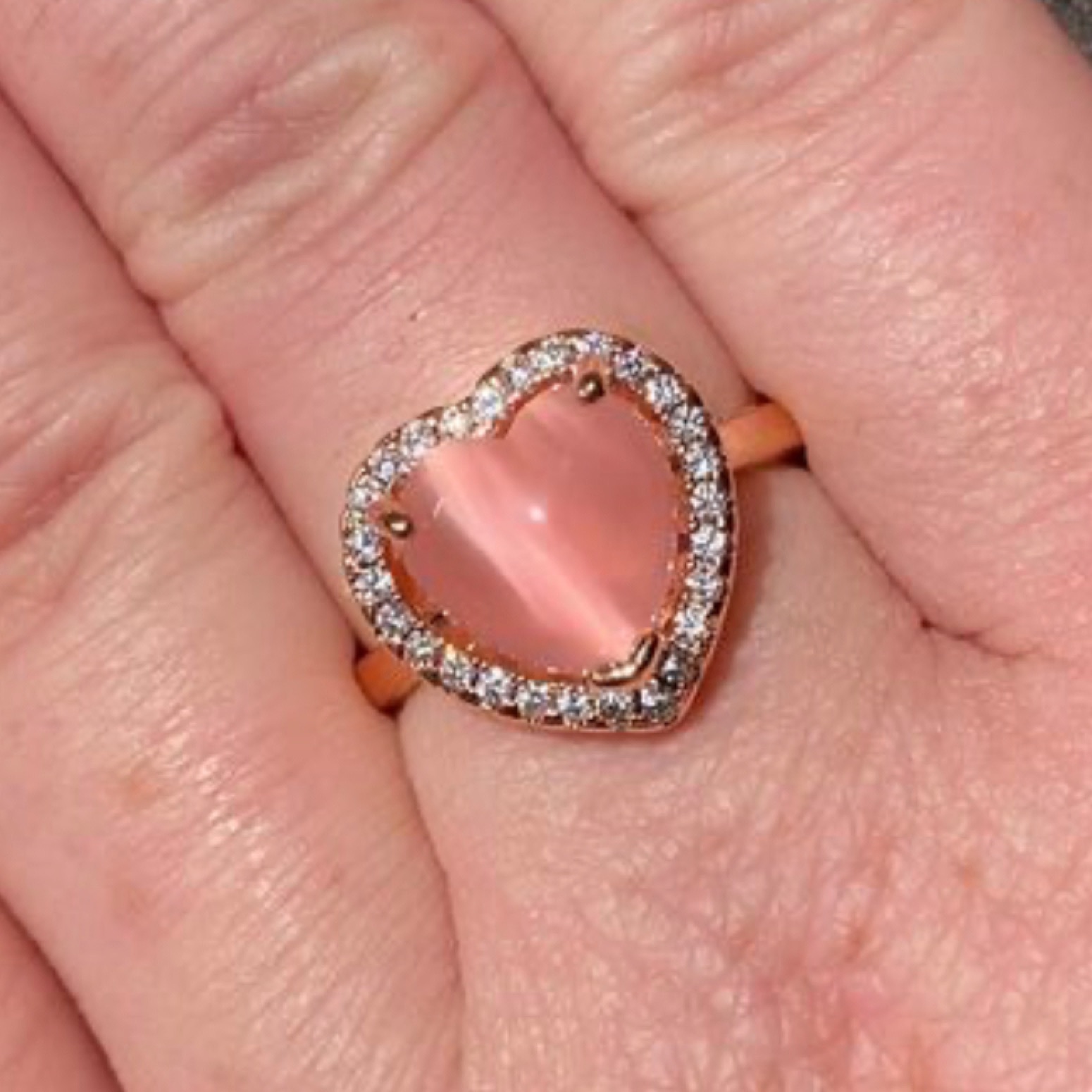 Rose Gold Heart Ring S925